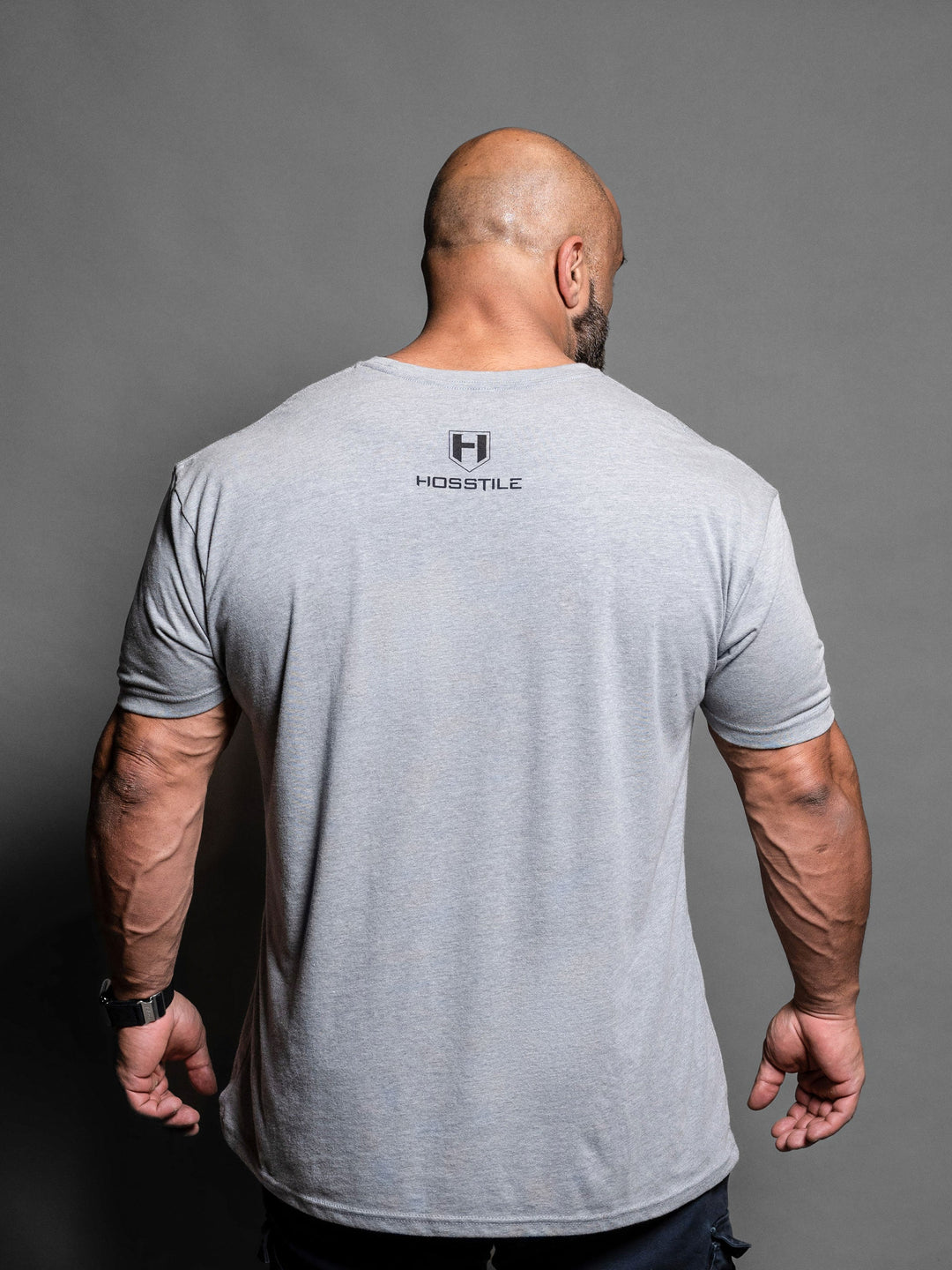 Bodybuilder Fouad Abiad wearing Shield Classic Workout T-Shirt#color_dark-heather-grey